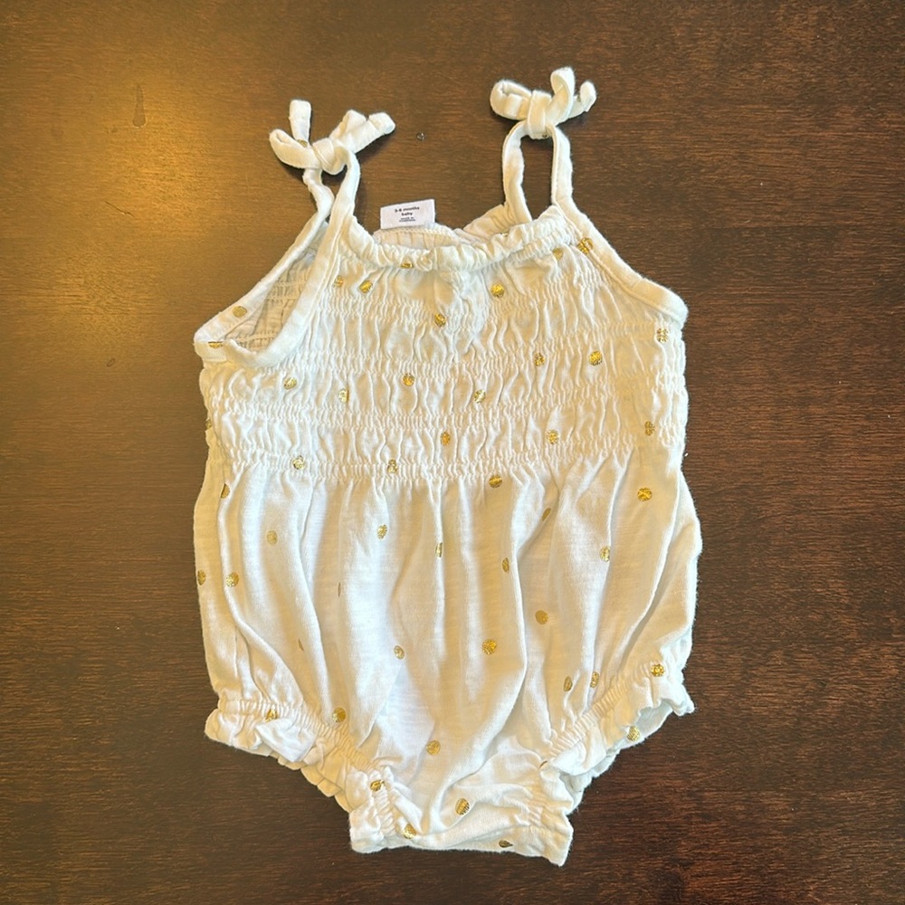 Baby Gap Girl Sleeveless Romper with Tie Straps